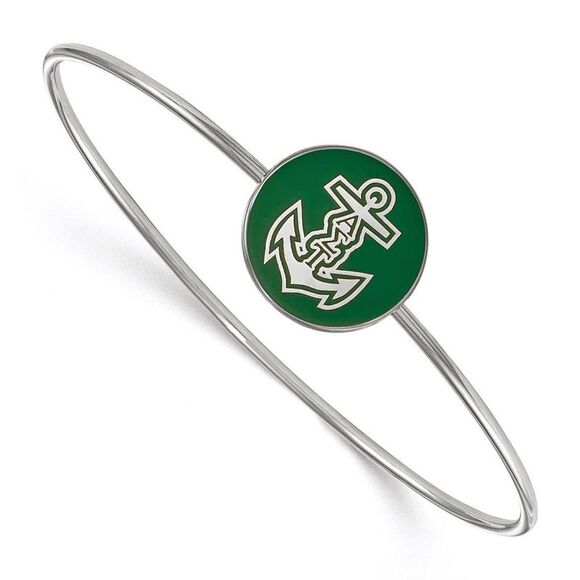 Sterling Silver Alpha Sigma Tau Enamel Bangle - 7 in. - Picture 1 of 4